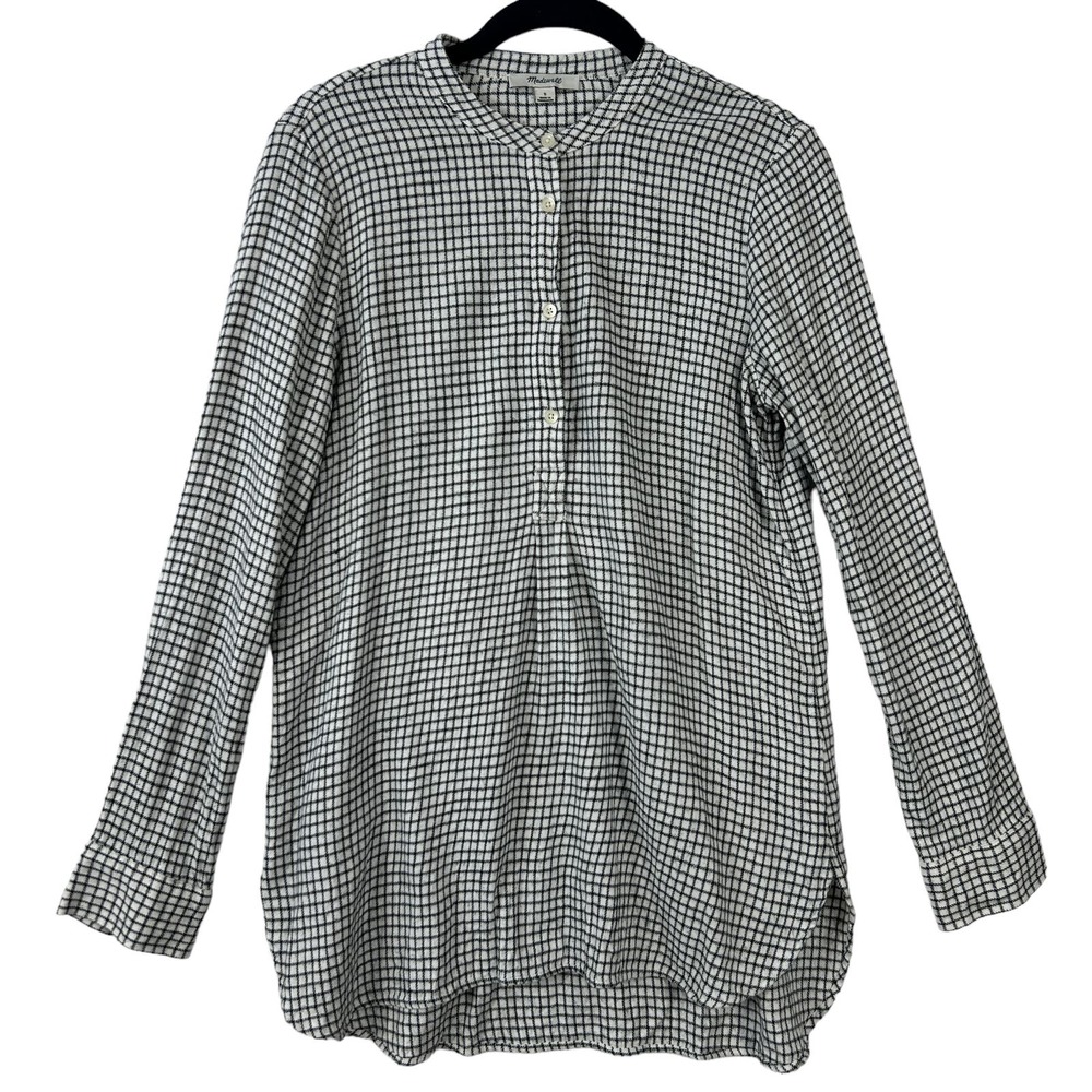 Madewell Wellspring Tunic Popover Shirt in Windowpane Size Small
